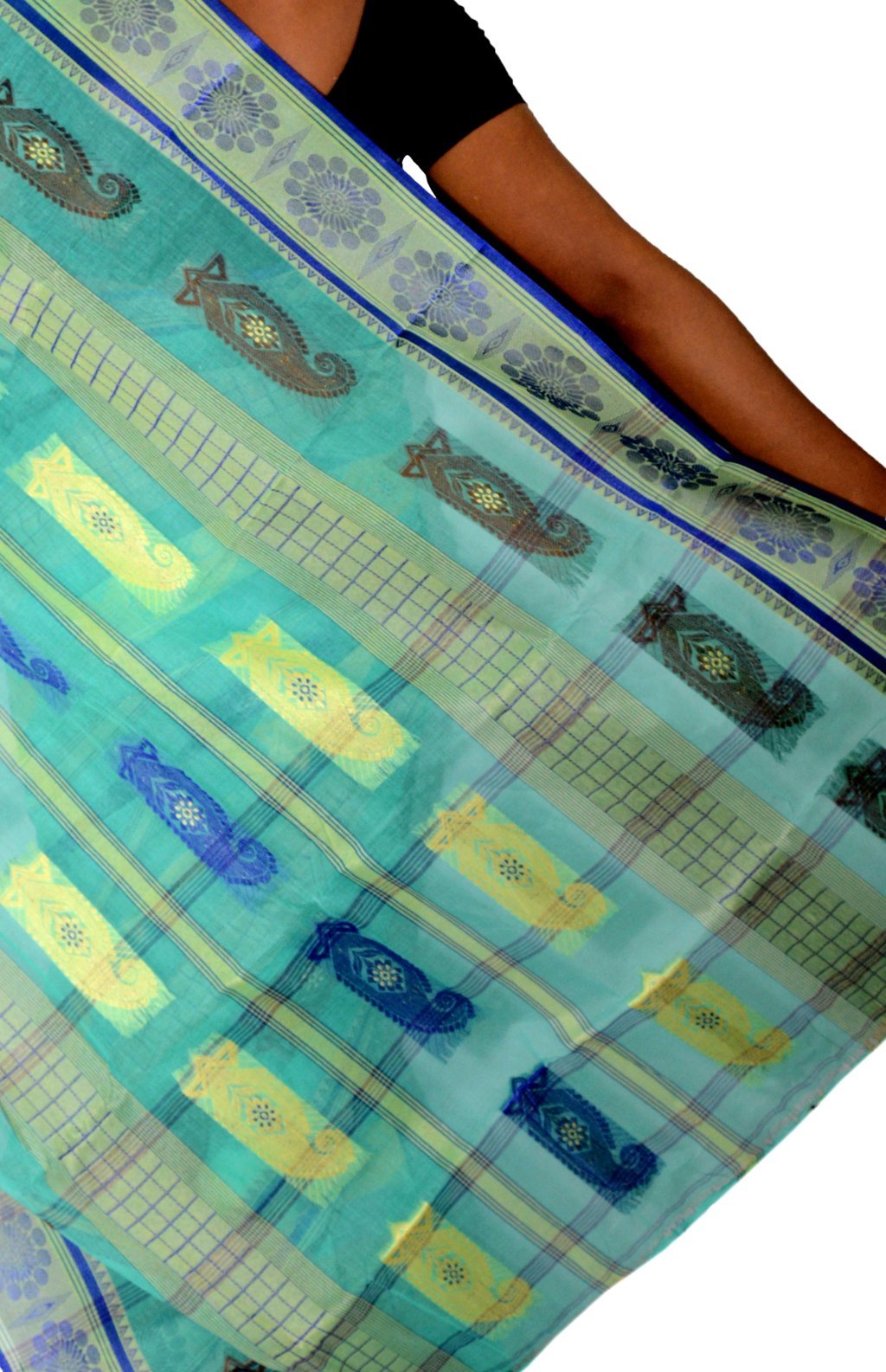 Green Pure Cotton Vagmi_Buti Tant Saree (136)